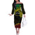 Personalised Nukuoro Atoll Off The Shoulder Long Sleeve Dress Polynesian Tattoo Curves Reggae Version