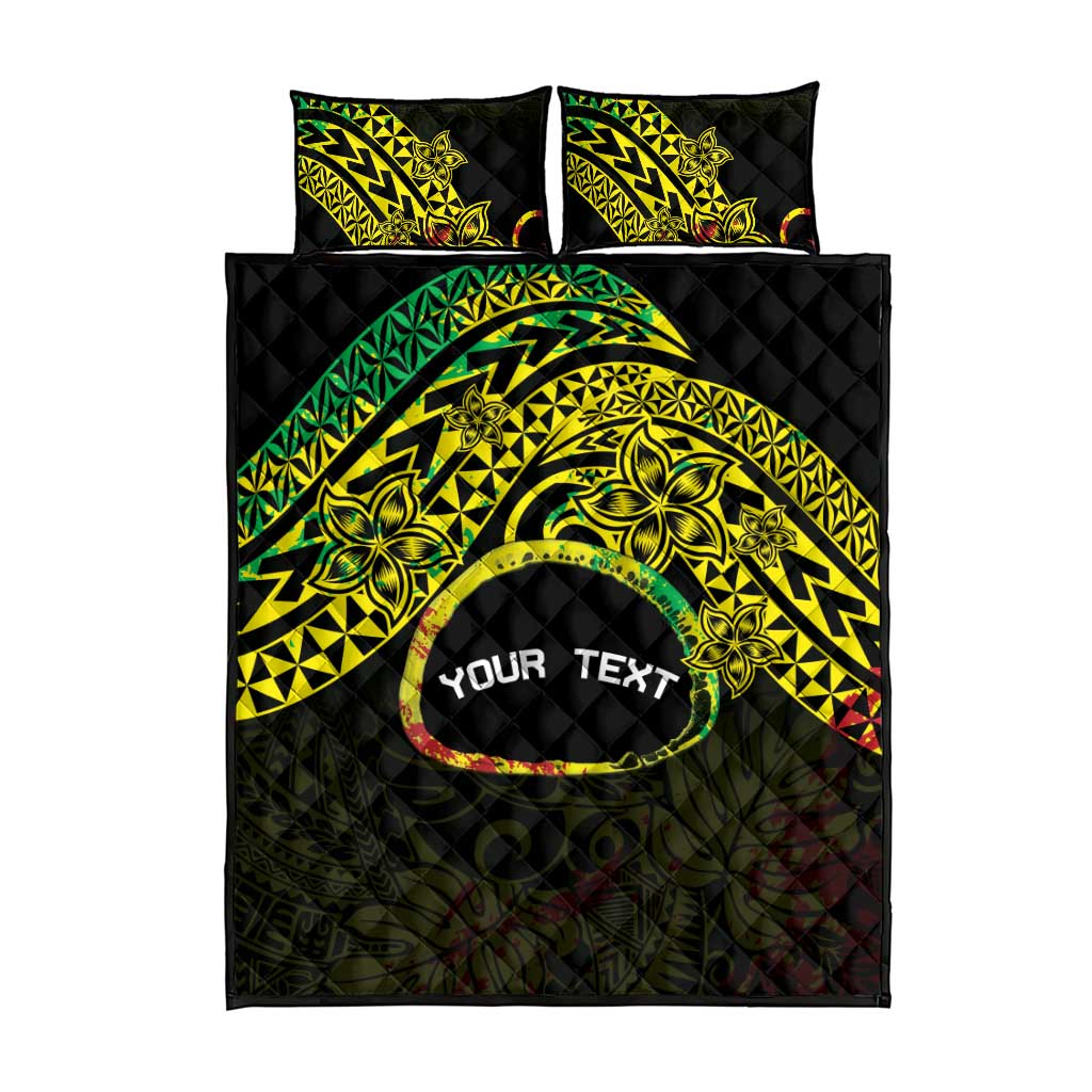 Personalised Nukuoro Atoll Quilt Bed Set Polynesian Tattoo Curves Reggae Version LT14 - Polynesian Pride