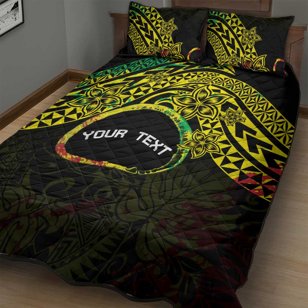 Personalised Nukuoro Atoll Quilt Bed Set Polynesian Tattoo Curves Reggae Version LT14 - Polynesian Pride