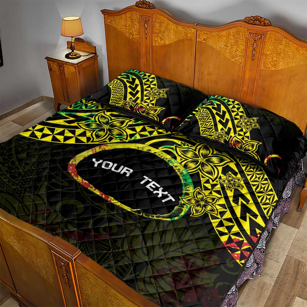 Personalised Nukuoro Atoll Quilt Bed Set Polynesian Tattoo Curves Reggae Version LT14 - Polynesian Pride