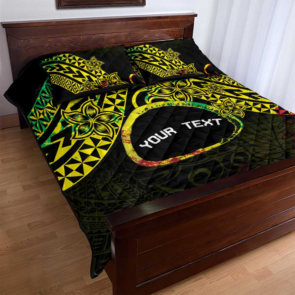 Personalised Nukuoro Atoll Quilt Bed Set Polynesian Tattoo Curves Reggae Version LT14 - Polynesian Pride