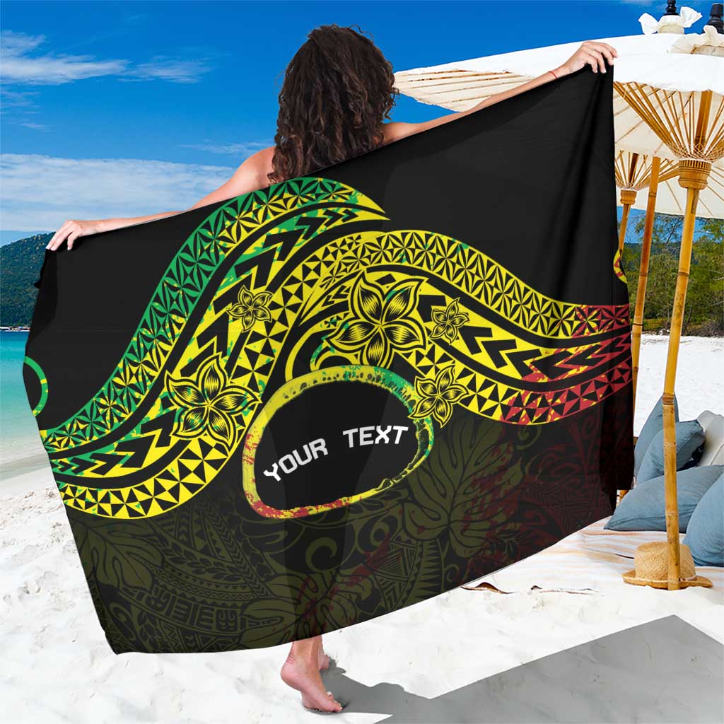 Personalised Nukuoro Atoll Sarong Polynesian Tattoo Curves Reggae Version