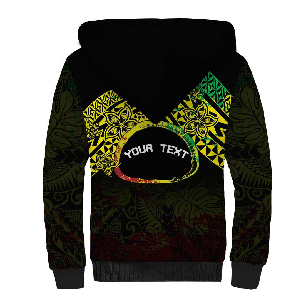 Personalised Nukuoro Atoll Sherpa Hoodie Polynesian Tattoo Curves Reggae Version LT14 - Polynesian Pride