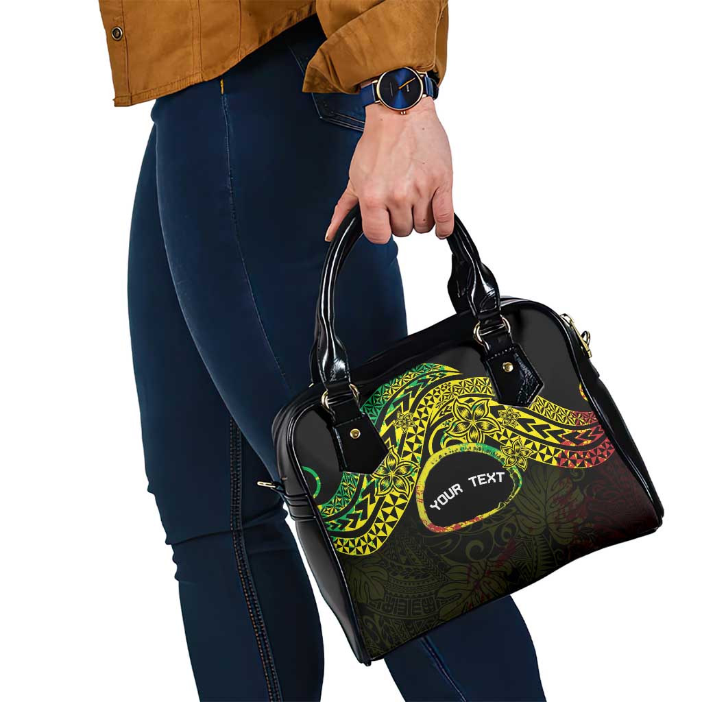 Personalised Nukuoro Atoll Shoulder Handbag Polynesian Tattoo Curves Reggae Version