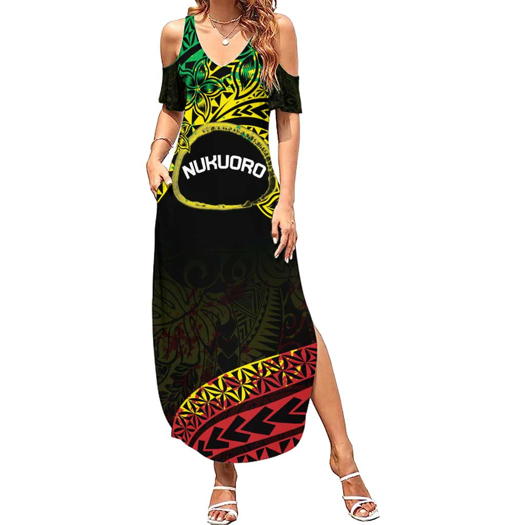 Personalised Nukuoro Atoll Summer Maxi Dress Polynesian Tattoo Curves Reggae Version LT14 Women Reggae - Polynesian Pride