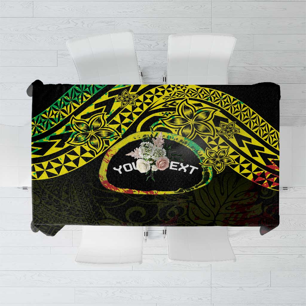 Personalised Nukuoro Atoll Tablecloth Polynesian Tattoo Curves Reggae Version LT14 Reggae - Polynesian Pride