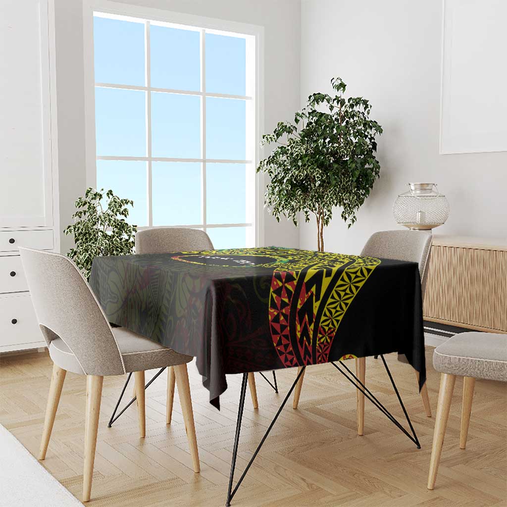 Personalised Nukuoro Atoll Tablecloth Polynesian Tattoo Curves Reggae Version LT14 - Polynesian Pride