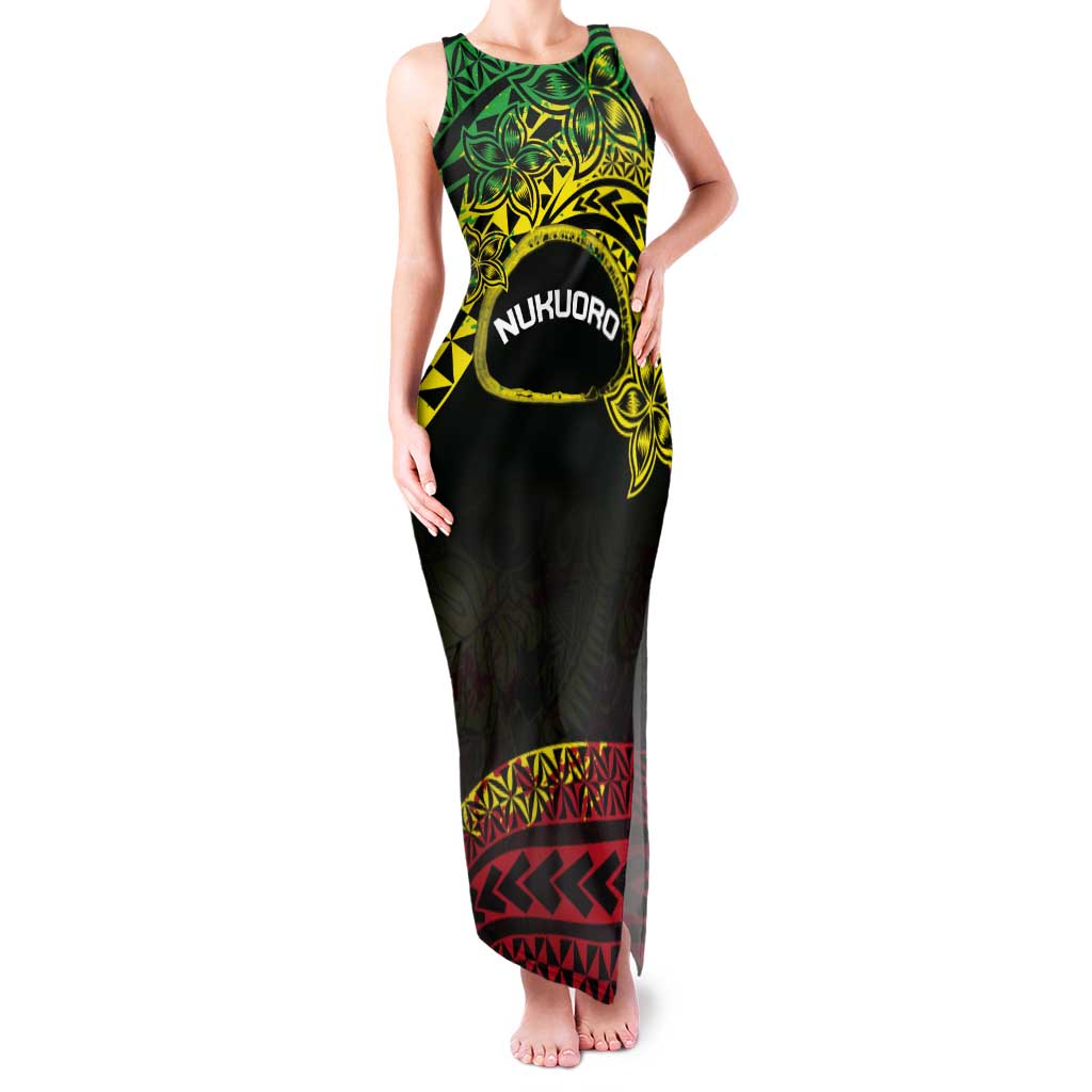 Personalised Nukuoro Atoll Tank Maxi Dress Polynesian Tattoo Curves Reggae Version