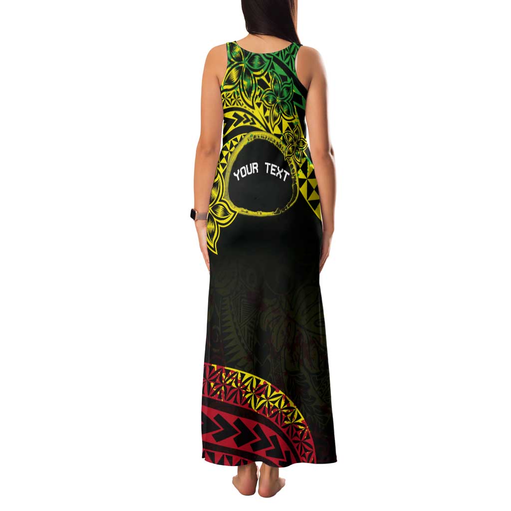 Personalised Nukuoro Atoll Tank Maxi Dress Polynesian Tattoo Curves Reggae Version LT14 - Polynesian Pride