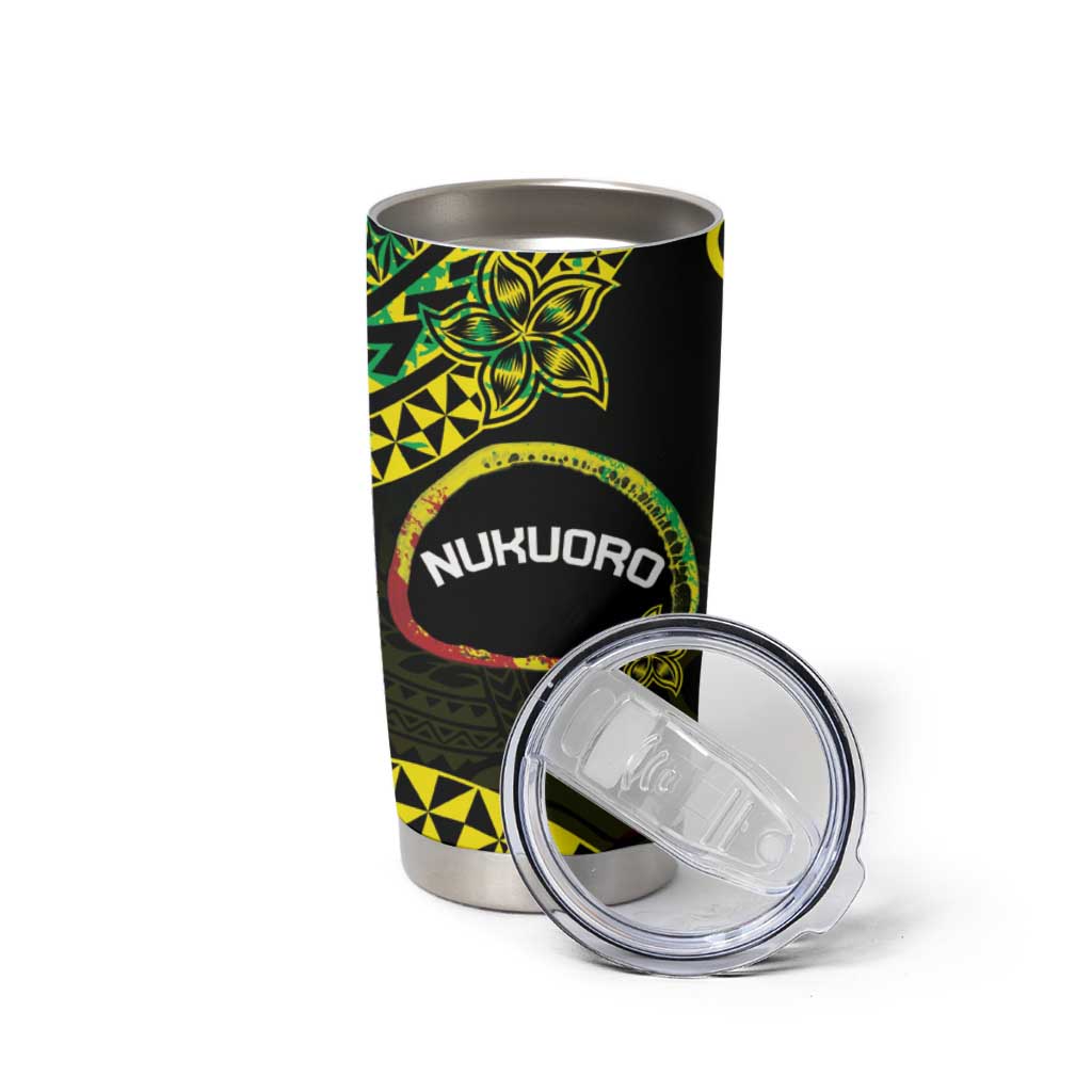 Personalised Nukuoro Atoll Tumbler Cup Polynesian Tattoo Curves Reggae Version LT14 - Polynesian Pride