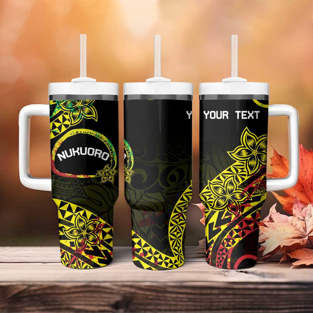 Personalised Nukuoro Atoll Tumbler With Handle Polynesian Tattoo Curves Reggae Version LT14 - Polynesian Pride