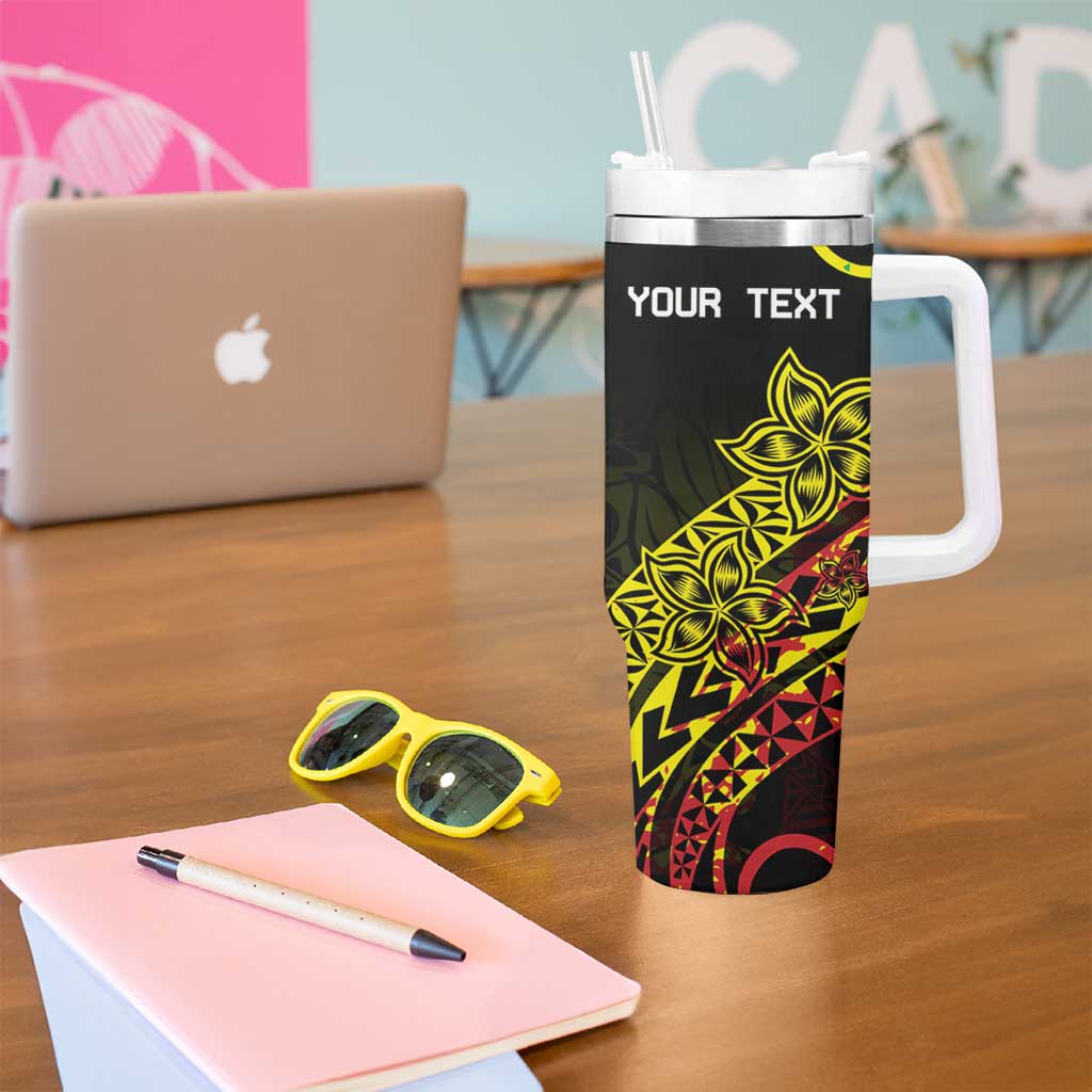 Personalised Nukuoro Atoll Tumbler With Handle Polynesian Tattoo Curves Reggae Version LT14 - Polynesian Pride