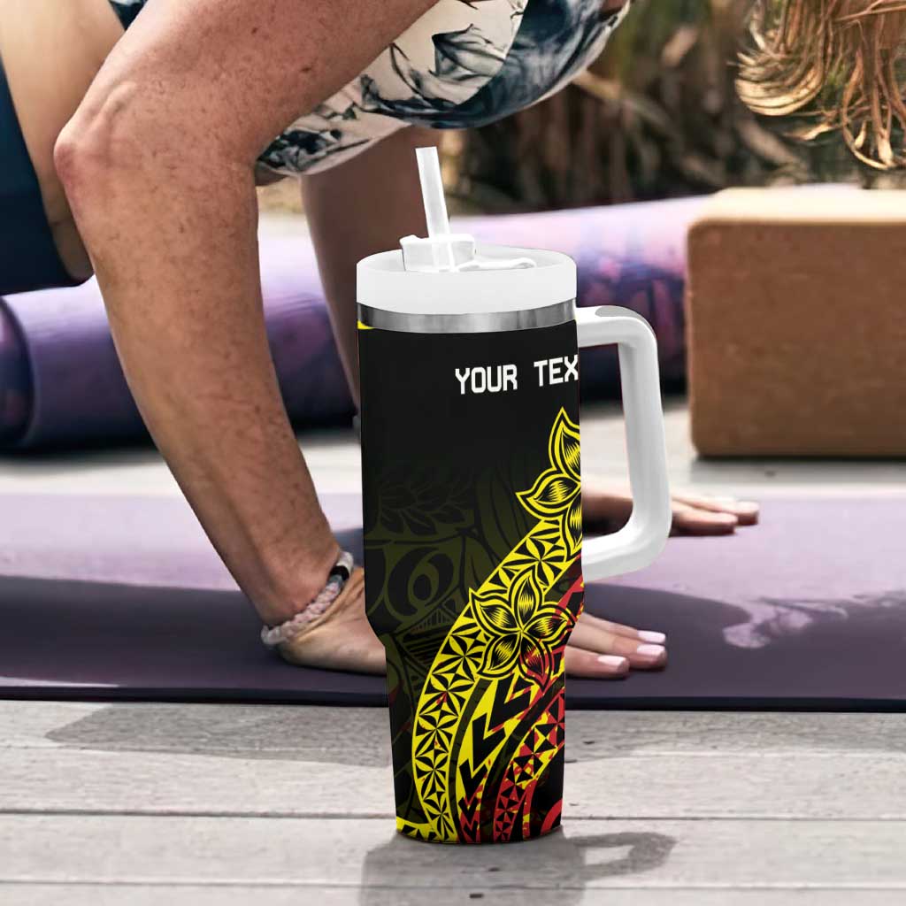 Personalised Nukuoro Atoll Tumbler With Handle Polynesian Tattoo Curves Reggae Version LT14 - Polynesian Pride