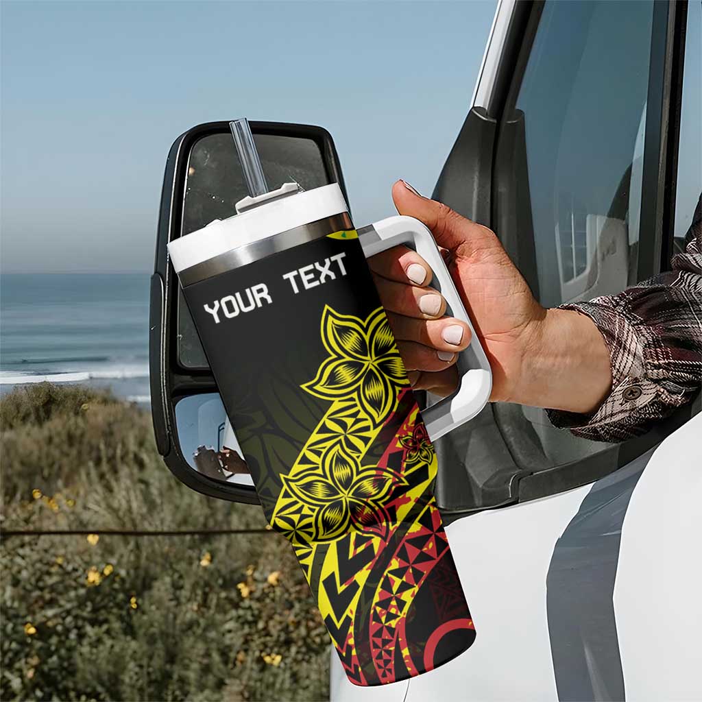 Personalised Nukuoro Atoll Tumbler With Handle Polynesian Tattoo Curves Reggae Version LT14 - Polynesian Pride