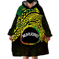Personalised Nukuoro Atoll Wearable Blanket Hoodie Polynesian Tattoo Curves Reggae Version LT14 - Polynesian Pride