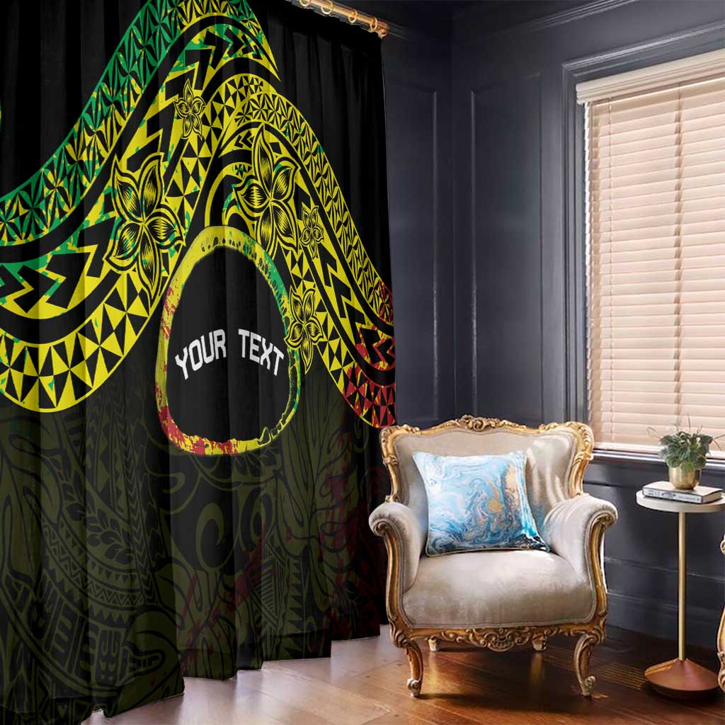 Personalised Nukuoro Atoll Window Curtain Polynesian Tattoo Curves Reggae Version LT14 - Polynesian Pride
