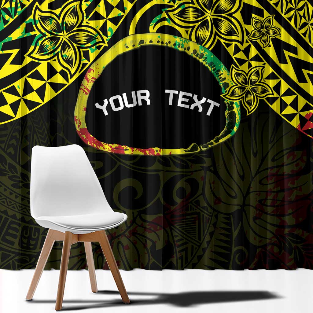 Personalised Nukuoro Atoll Window Curtain Polynesian Tattoo Curves Reggae Version LT14 - Polynesian Pride
