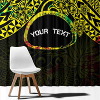 Personalised Nukuoro Atoll Window Curtain Polynesian Tattoo Curves Reggae Version LT14 - Polynesian Pride