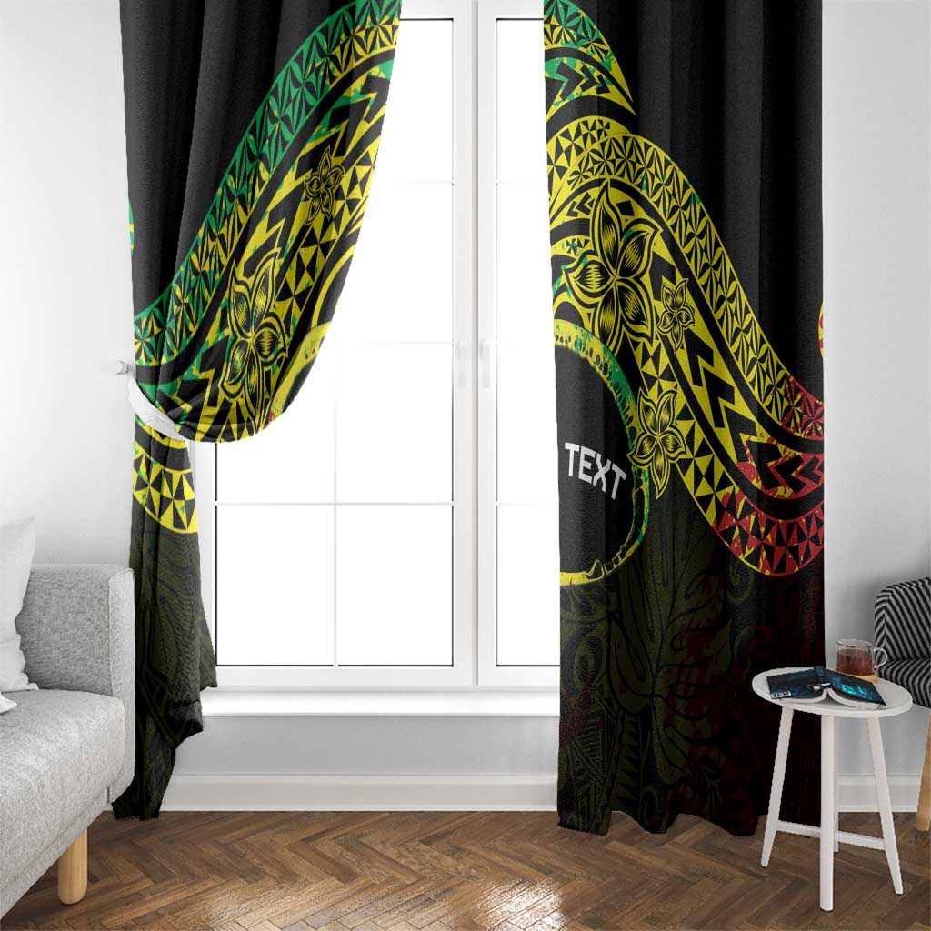 Personalised Nukuoro Atoll Window Curtain Polynesian Tattoo Curves Reggae Version LT14 - Polynesian Pride