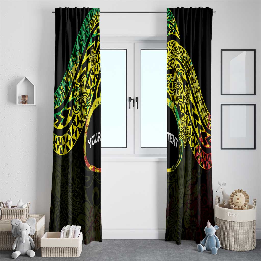 Personalised Nukuoro Atoll Window Curtain Polynesian Tattoo Curves Reggae Version LT14 - Polynesian Pride