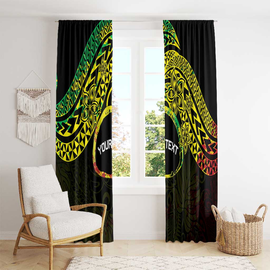 Personalised Nukuoro Atoll Window Curtain Polynesian Tattoo Curves Reggae Version LT14 - Polynesian Pride