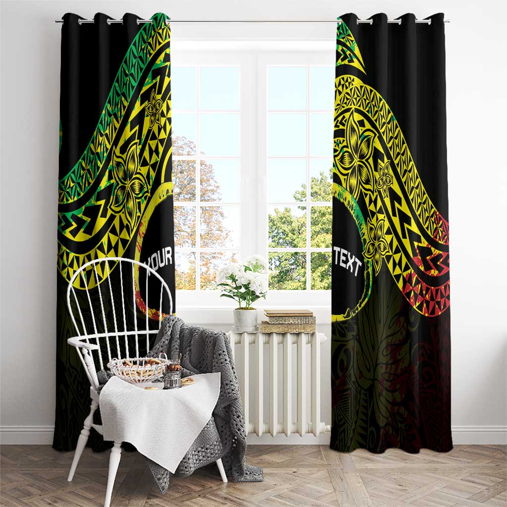 Personalised Nukuoro Atoll Window Curtain Polynesian Tattoo Curves Reggae Version LT14 - Polynesian Pride