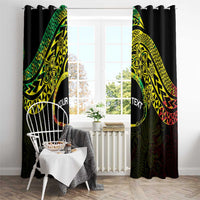 Personalised Nukuoro Atoll Window Curtain Polynesian Tattoo Curves Reggae Version LT14 - Polynesian Pride