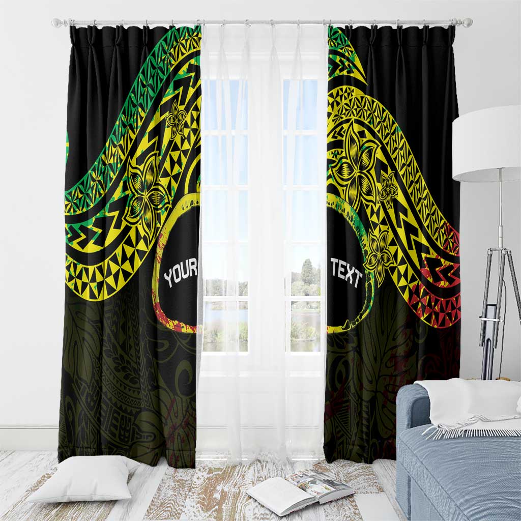 Personalised Nukuoro Atoll Window Curtain Polynesian Tattoo Curves Reggae Version LT14 - Polynesian Pride