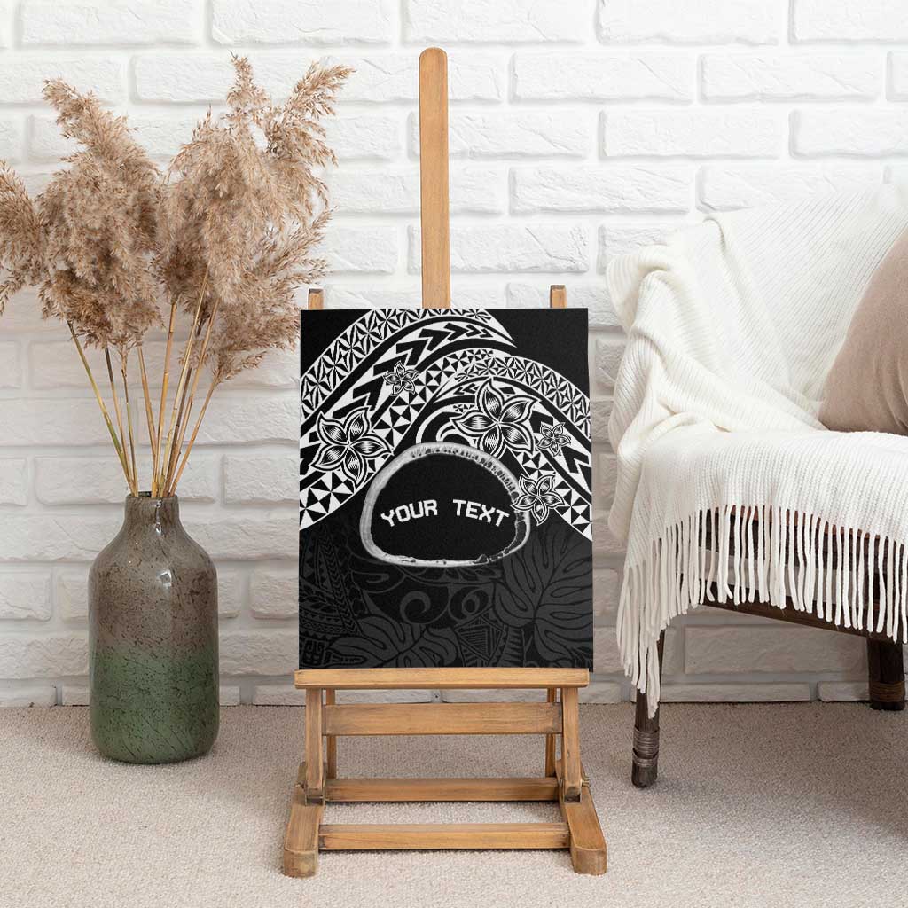 Personalised Pohnpei Nukuoro Micronesia Canvas Wall Art Polynesian Tattoo Curves Black Version