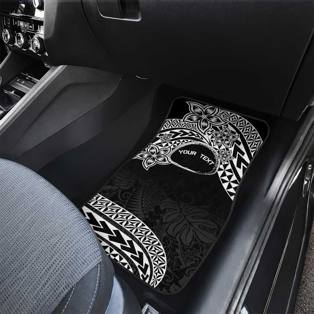 Personalised Pohnpei Nukuoro Micronesia Car Mats Polynesian Tattoo Curves Black Version