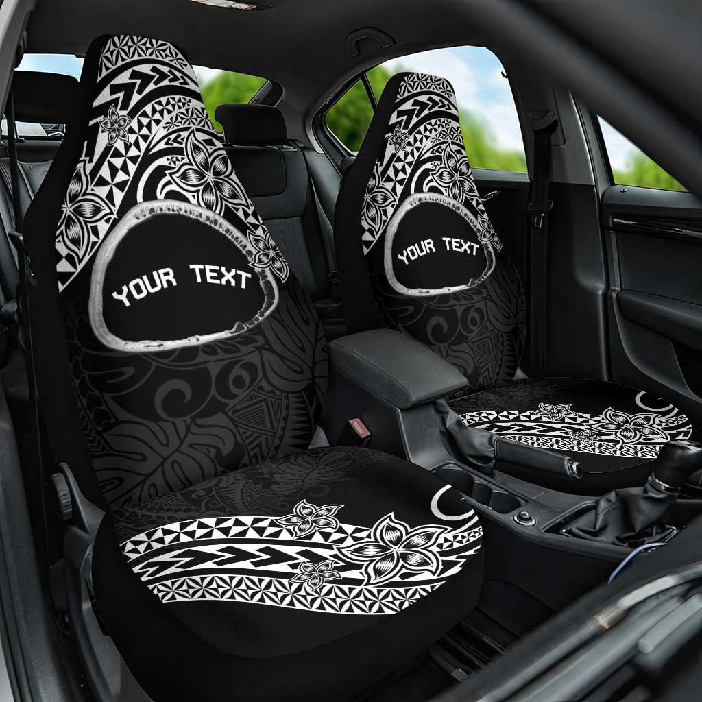 Personalised Pohnpei Nukuoro Micronesia Car Seat Cover Polynesian Tattoo Curves Black Version