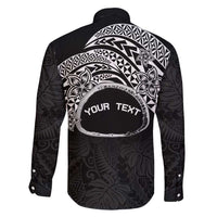 Personalised Pohnpei Nukuoro Micronesia Family Matching Tank Maxi Dress and Hawaiian Shirt Polynesian Tattoo Curves Black Version