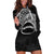 Personalised Pohnpei Nukuoro Micronesia Hoodie Dress Polynesian Tattoo Curves Black Version