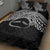 Personalised Pohnpei Nukuoro Micronesia Quilt Bed Set Polynesian Tattoo Curves Black Version