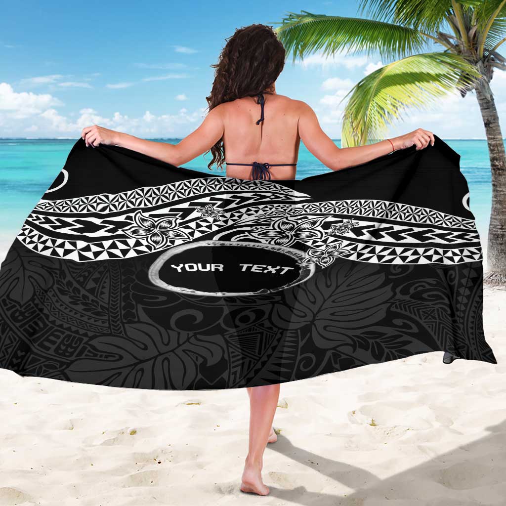 Personalised Pohnpei Nukuoro Micronesia Sarong Polynesian Tattoo Curves Black Version