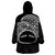 Personalised Pohnpei Nukuoro Micronesia Wearable Blanket Hoodie Polynesian Tattoo Curves Black Version