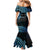 Personalised Pohnpei Nukuoro Micronesia Mermaid Dress Polynesian Tattoo Curves Blue Version