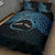 Personalised Pohnpei Nukuoro Micronesia Quilt Bed Set Polynesian Tattoo Curves Blue Version