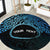 Personalised Pohnpei Nukuoro Micronesia Round Carpet Polynesian Tattoo Curves Blue Version