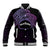 Personalised Pohnpei Nukuoro Micronesia Baseball Jacket Polynesian Tattoo Curves Purple Version