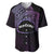 Personalised Pohnpei Nukuoro Micronesia Baseball Jersey Polynesian Tattoo Curves Purple Version