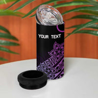 Personalised Pohnpei Nukuoro Micronesia 4 in 1 Can Cooler Tumbler Polynesian Tattoo Curves Purple Version