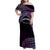 Personalised Pohnpei Nukuoro Micronesia Family Matching Off Shoulder Maxi Dress and Hawaiian Shirt Polynesian Tattoo Curves Purple Version