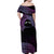 Personalised Pohnpei Nukuoro Micronesia Family Matching Off Shoulder Maxi Dress and Hawaiian Shirt Polynesian Tattoo Curves Purple Version