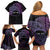 Personalised Pohnpei Nukuoro Micronesia Family Matching Off Shoulder Short Dress and Hawaiian Shirt Polynesian Tattoo Curves Purple Version