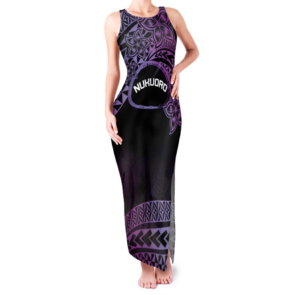 Personalised Pohnpei Nukuoro Micronesia Family Matching Tank Maxi Dress and Hawaiian Shirt Polynesian Tattoo Curves Purple Version