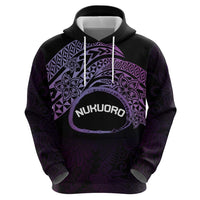 Personalised Pohnpei Nukuoro Micronesia Hoodie Polynesian Tattoo Curves Purple Version