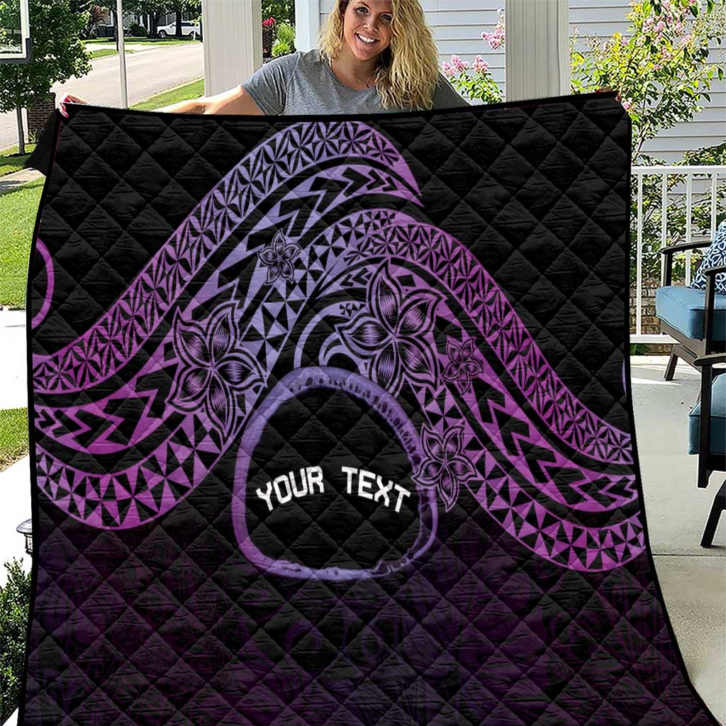 Personalised Pohnpei Nukuoro Micronesia Quilt Polynesian Tattoo Curves Purple Version