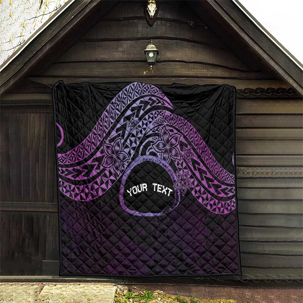 Personalised Pohnpei Nukuoro Micronesia Quilt Polynesian Tattoo Curves Purple Version