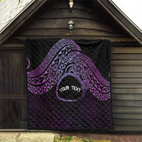 Personalised Pohnpei Nukuoro Micronesia Quilt Polynesian Tattoo Curves Purple Version